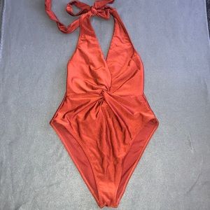Halter twist one piece- Rust